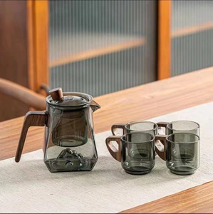 MSH sıcak satış 500ml şeffaf ev isıya dayanıklı çaydanlık 4 fincan setleri ile uzun borosilikat cam çiçek çaydanlık - Product Image 3