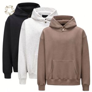 Sweat à capuche en molleton de coton bambou pour hommes Streetwear pull à capuche en coton biologique sweats à capuche et sweat-shirts personnalisés pour hommes - Product Image 6