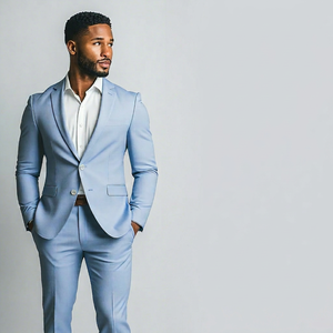 Traje Elegante de Tres Piezas para Hombre, Directo de Fábrica, con Blazer Ajustado, Chaleco Cruzado y Pantalones a Medida para Oficina - Product Image 1