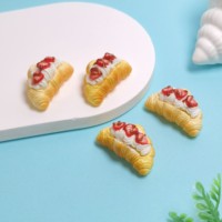 100 Buah Miniatur Rumah Boneka Es Krim Croissant Roti Panggang Model Mainan Buah Roti Aksesori Makanan untuk Boneka DIY Dekorasi Hadiah Anak-anak