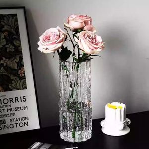 Xi Peptide <b>Glass</b> <b>Vase</b> Large Transparent Luxury Glacier Texture For Living Room Desktop Decorative Ornaments - Product Image 2