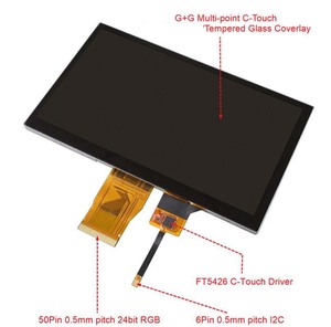 Giao Diện RGB 50 Pin <span class=keywords><strong>TTL</strong></span> Với Bảng Điều Khiển Cảm Ứng Điện Dung <span class=keywords><strong>7</strong></span> <span class=keywords><strong>Inch</strong></span> 1024X600 IPS TFT <span class=keywords><strong>LCD</strong></span> Display Module <span class=keywords><strong>7</strong></span> <span class=keywords><strong>Inch</strong></span> Góc Nhìn Miễn Phí - Product Image 2
