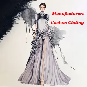 New Style Casual Custom Hersteller Maßge schneider tes Abendkleid Frauen Kleine Bestellungen Custom Luxory Premium Dress Makers Custom ized