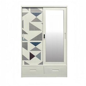 Modern Designed Steel Printed Mirror Steel Wardrobes Living Room Bedroom Furniture With <strong>Clothes</strong> <strong>Storage</strong> <strong>Units</strong> - Product Image 6