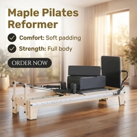 Reformer Pilates Full Track Core Bed en Bois d'Érable, Durable, Portable et Réglable, pour Renforcement Corporel et Santé, Utilisation à Domicile, en Studio ou en Salle de Sport, MJD 3 Year
