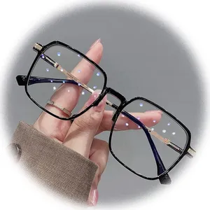 Lentes de solカスタムマルチ超軽量ラージスクエアブルーブロッキングメガネ男性用および女性用ユニバーサル光学眼鏡フレーム