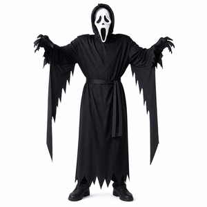 Disfraz de Máscara de Fantasma de Halloween Personalizado OEM ODM, Túnica con Capucha de Terror para Niños y Adultos, Traje de Cosplay de Marca Privada Personalizado - Product Image 4