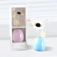 Vente en gros de bâtons de diffuseur d'anche en céramique de fleur bouteille de parfum ensemble de diffuseur de parfum de maison de luxe avec boîtes d'emballage