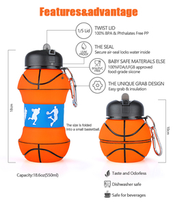 Bouteille d'eau pour <span class=keywords><strong>GYM</strong></span>, <span class=keywords><strong>ballon</strong></span> pliable et Portable, produits nouveau - Product Image 3
