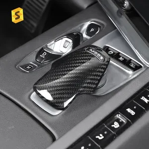 Shasha Carbon Fiber Interior Accessories Trim Cover Gear Shift Knob Trim Decoration For Corvette C8 2022 2023