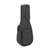 Sac de transport noir multi-poches en fibre de carbone FC42 étui rigide à double fermeture à glissière antichoc robuste pour guitare acoustique/électrique
