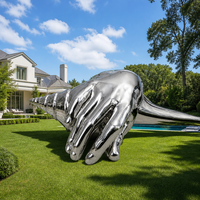 Sculpture abstraite en acier inoxydable en forme de coquillage, poli miroir, art moderne pour statue, couleurs et tailles personnalisables, maison, bureau