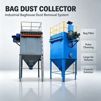 Système de filtration à sacs industriel à jet pulsé pour l'élimination des poussières de découpe des plaquettes de silicium solaire dans les usines