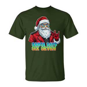 Santa Says Six Seven T-Shirt de Noël au design festif style rock - Product Image 2