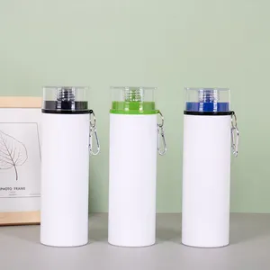 Botol air bebas bpa portabel aluminium travel gym botol air sublimasi putih