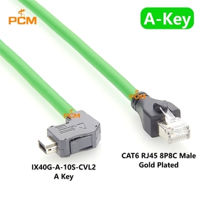 Kabel Ethernet Industri Fleksibel Tinggi CAT6a TPU dengan Konektor A-Key Sudut Kanan ke RJ45 8P8C Male untuk Mesin PoE, Visi Mesin, dan Perangkat Medis - Product Image 4