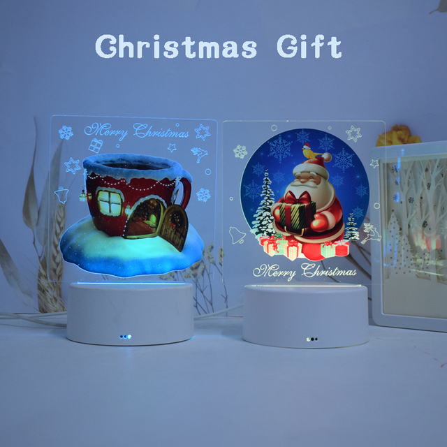 2022 Modern Cartoon Cute Heart Bear Shape Acrylic LED Lamp 3D Baby Night Light Warm White for Bedroom and Living Room