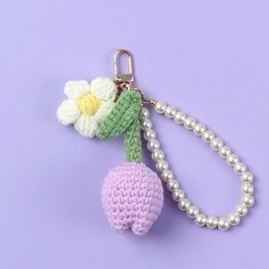 Llavero de Flores de Ganchillo Acrílico Hecho a Mano al por Mayor para Regalos de Acción de Gracias, Año Nuevo, Navidad y San Valentín - Product Image 2