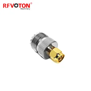 UHF Female SO239 To SMA Male RF Coaxial Adapter Connector Straight Brass For Radio Antenna Walkie Talkie