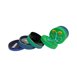 Round Zinc Alloy Dry <b>Herb</b> <b>Grinder</b> With Colorful Design And Sharp Teeth For Smooth Grinding - Product Image 2