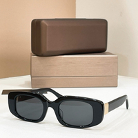 Lunettes de soleil rectangulaires de petite taille pour femmes, style designer de haute qualité, monture en acétate, verres dégradés, lunettes de soleil rétro pour femmes