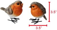 Ornements d'oiseaux Robin en polyrésine pour jardin, décorations de jardin, statues pour cour et patio, pelouse, oiseaux mignons pour intérieur et extérieur, maison
