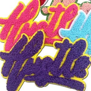 Wholesale <b>Iron</b> On Multicoloured Chenille Patch Textile Label Soft Custom Chenille Patch With Your Logo - Product Image 5