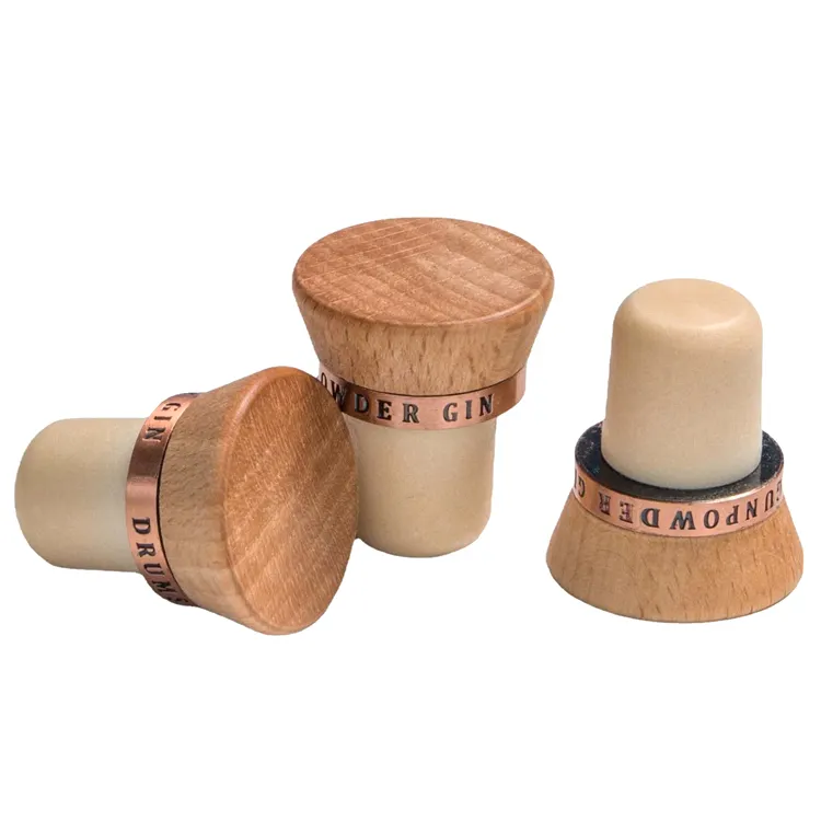 Reusable synthetic cork stopper T shaped plugs wooden wine bottle cap plug polymer sealing corks