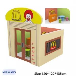Casa de Muñecas de Madera para Jardín de Infancia, Hospital, Cocina, Supermercado, Banco, <span class=keywords><strong>Juego</strong></span> de Imitación, <span class=keywords><strong>Juego</strong></span> de Roles, 120x120x135cm - Product Image 5