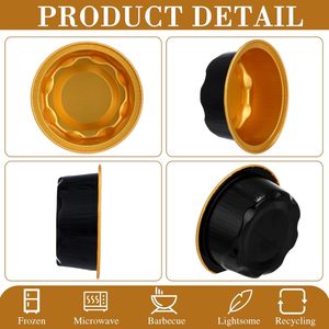 Vasos de Aluminio Negros y Dorados de 55 ml/200 ml con Tapa de PP, Aptos para Microondas, Resistentes al Calor, de Grado Alimenticio, para Hornear, para Restaurantes, Servicios de Catering y Postres - Product Image 5