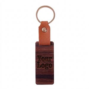 Porte-clés en bois personnalisable à graver soi-même, avec logo gravé au laser, pour cadeaux d'entreprise, fêtes, ou comme pendentif de voiture - Product Image 1