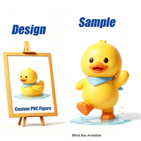 Figurines promotionnelles personnalisées en PVC 3D, grenouille et canard, figurines décoratives en PVC souple de dessins animés mignons pour la vente en gros de boîtes mystères, fabricant