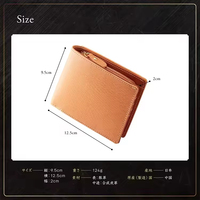 Dompet Pria Kulit Sapi Asli Gaya Jepang Mewah, Anti RFID, Logo Custom, Kulit Asli, Dompet Lipat Pendek