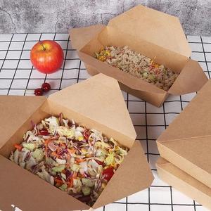 Boîtes en carton kraft jetables personnalisées avec logo imprimé pour poulet frit, barbecue, <span class=keywords><strong>salade</strong></span>, riz frit, emballage à emporter, boîte bento - Product Image 6