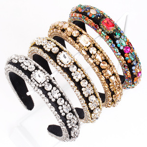 Diadema Hua Liyu con Cristales de Imitación, Banda Negra para Mujer, Accesorio para el Cabello Artístico Retro - Product Image 1