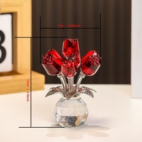 Rose en cristal à sept têtes créative, décoration florale éternelle pour le festival Qixi, la Saint-Valentin, la fête des mères, les anniversaires