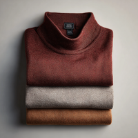 Herren Extra Feiner Merinowolle Rollkragenpullover Strickware Knitterfrei Schrumpffest für den Frühling