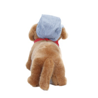 Peluche Golden Retriever en polyester personnalisable, peluche Golden Retriever avec chapeau, OEM ODM