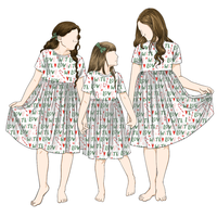 Motif de coeur personnalisé imprimé été populaire famille soeur jupe enfants filles ensoleillé une pièce robe pour enfants