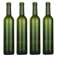 Vente directe d'usine 200ML 375ML 500ML 750ml Bouteille de vin en verre avec bouchon en liège vert pour vin rouge champagne tequila brandy
