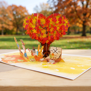 Best Seller Autumn Tree Pop up Card Tree Custom Design Handicraft <b>Paper</b> Crafts Floral <b>Pattern</b> Vietnam Gifts Viet-craft Hanoi - Product Image 2