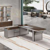 Bureau de direction moderne de luxe en bois massif durable, mobilier modulaire convertible pour la maison, l'appartement, l'hôtel, assemblage