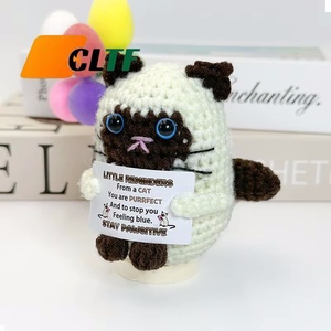 CLTF Oficina Decoración de Escritorio Creativo Día de San Valentín Regalos de <span class=keywords><strong>Cumpleaños</strong></span> Ganchillo Positivo Gato Siamés Muñeca para Mejor Amiga Novia - Product Image 1