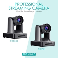 Caméra PTZ FEELWORLD NDI20X en gros, zoom 20X, 1080P 60fps, NDI, 3G-SDI, USB, streaming en direct, compatible PoE