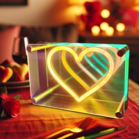 Lampe à LED en forme de cœur à mille couches de miroirs, lampe de table à LED Infinity pour une décoration romantique de fête à la maison