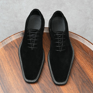 Chaussures en cuir pour hommes, formelles, de luxe, originales, 2025, neuves, en cuir véritable, daim, cuir souple britannique - Product Image 3