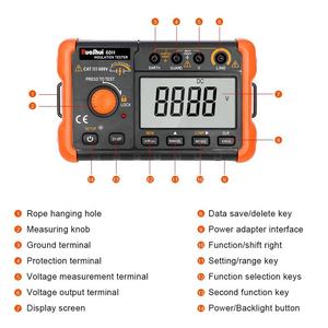 Ruoshui medidor de carga, testador de resistência à isolamento, 60h 1000v 20 gomo 100, loja de dados megohmmeter voltímetro lcd ohm - Product Image 3