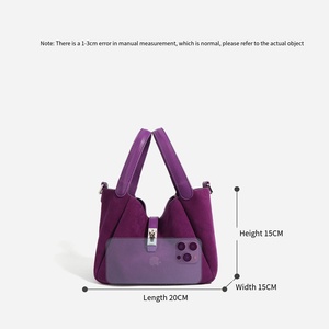 <span class=keywords><strong>Borsa</strong></span> Hobo in vera pelle scamosciata 2024 primavera design di alta qualità borse Tote in pelle <span class=keywords><strong>viola</strong></span> per donne borse di lusso - Product Image 6