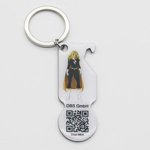 Porte-clés décapsuleur et ouvre-chariot de courses avec code QR Super Women - Product Image 1
