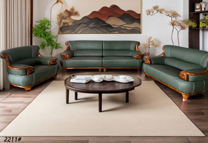 European-Style Luxury Living Room Furniture Set High-End Retro Sectional <b>Sofa</b> PU Leather L-Shape Solid Wood <b>Legs</b> <b>for</b> Apartments - Product Image 2